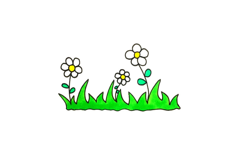 小花小草怎么画