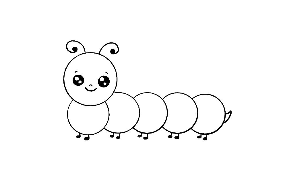 如何画可爱的毛毛虫
