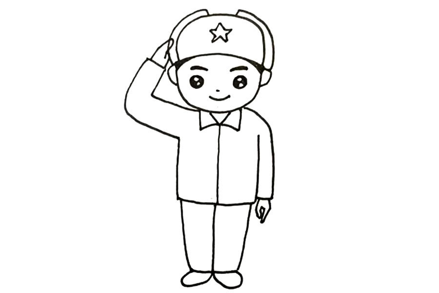 学习雷锋简笔画怎么画