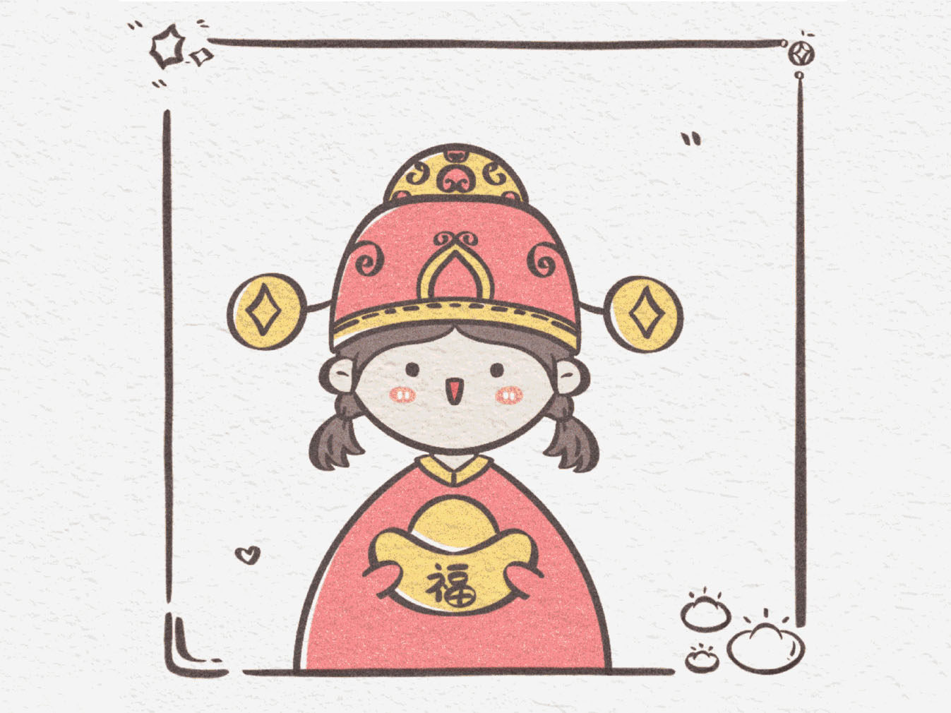 可爱的新年主题简笔画
