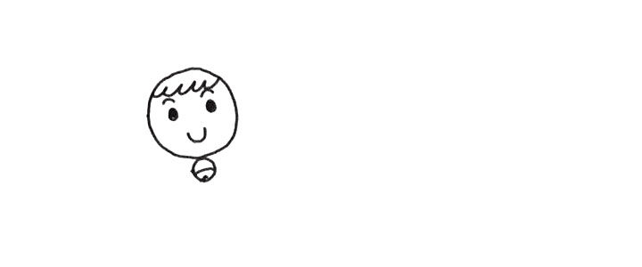 小女孩堆雪人简笔画画法步骤