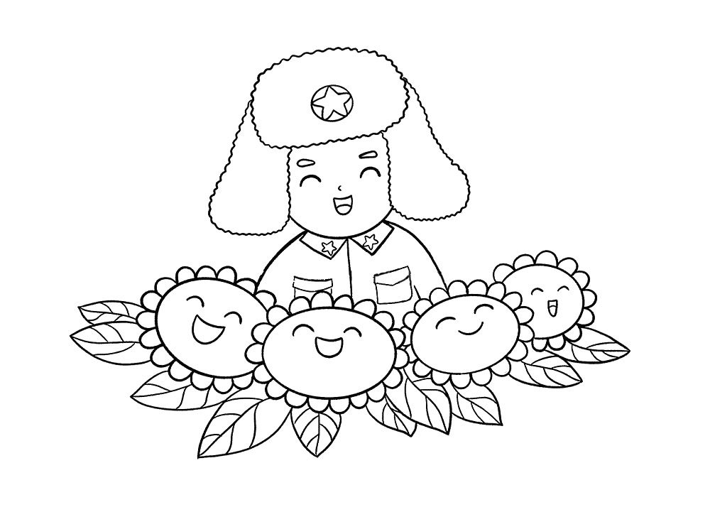 雷锋的简笔画画法步骤
