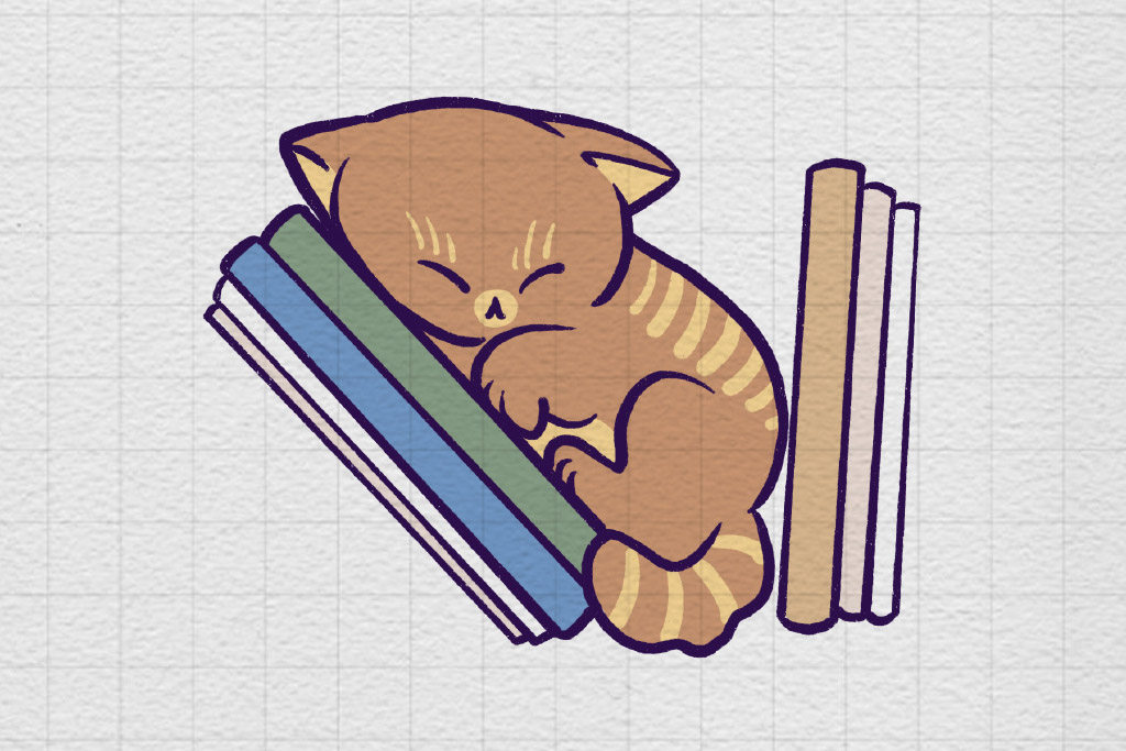 一组可爱的小猫简笔画图片