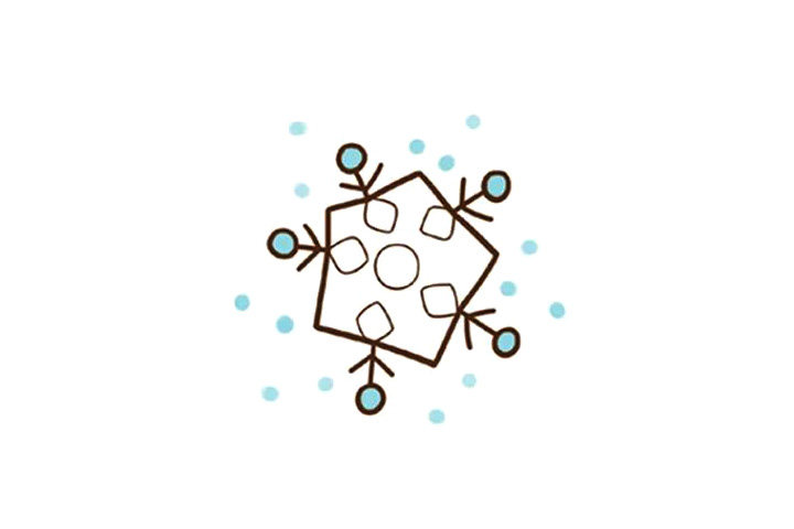 多种漂亮雪花简笔画图片