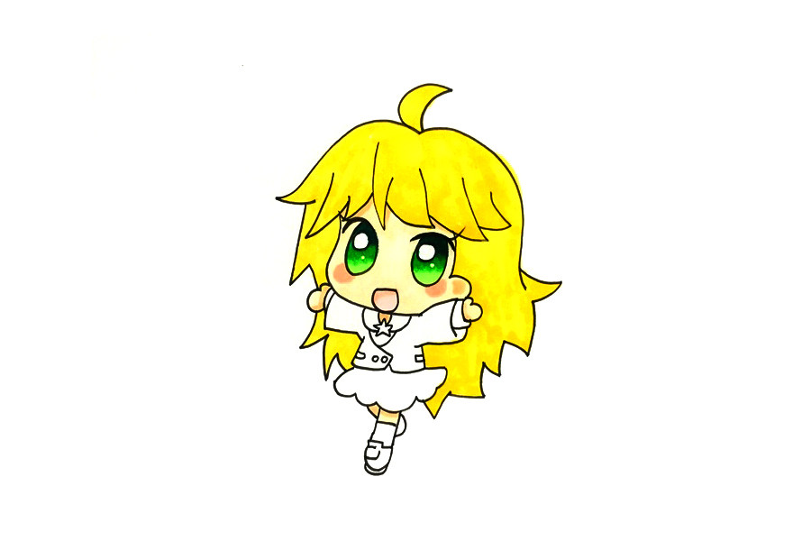 超萌漫画小女孩简笔画画法