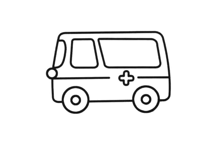 简单6步学画救护车简笔画