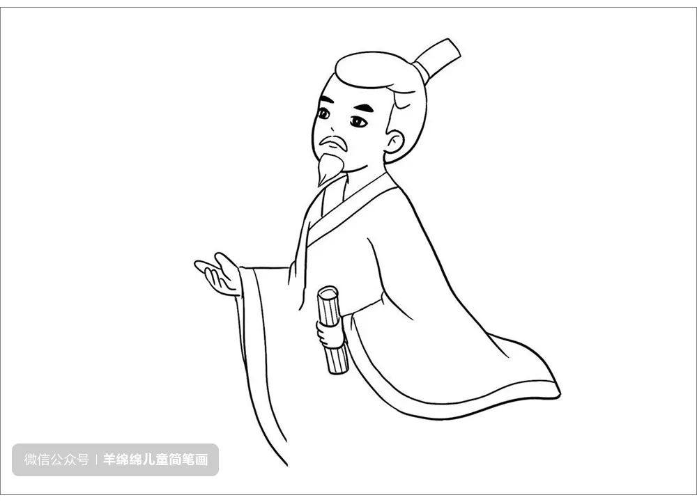 端午节屈原简笔画画法步骤