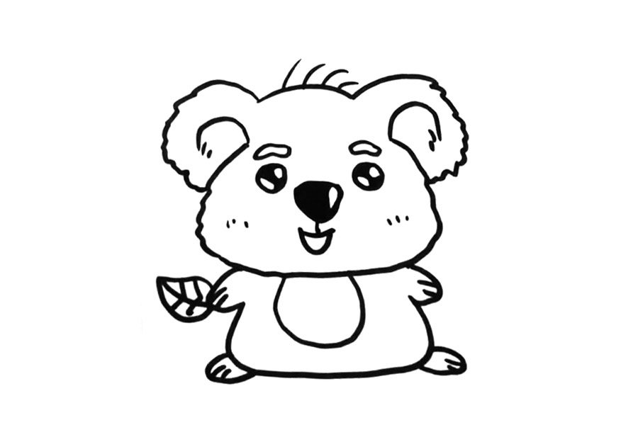 可爱考拉怎么画