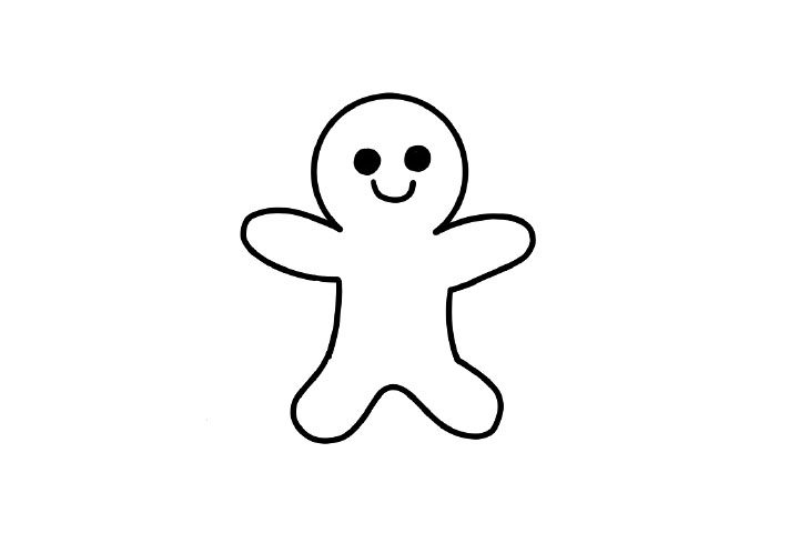 如何画可爱姜饼人简笔画