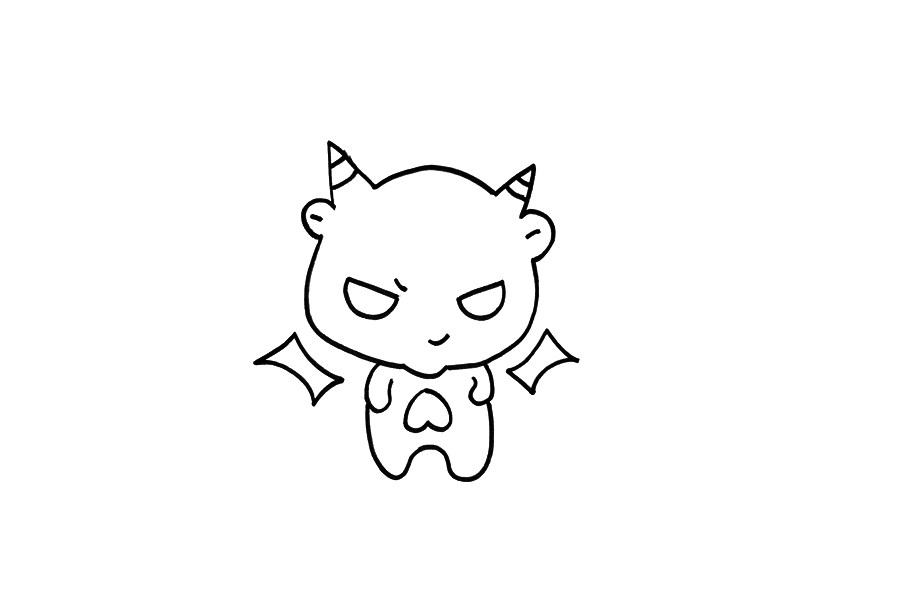 天使与恶魔简笔画画法