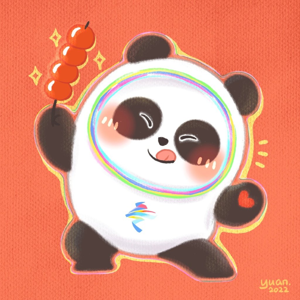 可爱冰墩墩头像简笔画