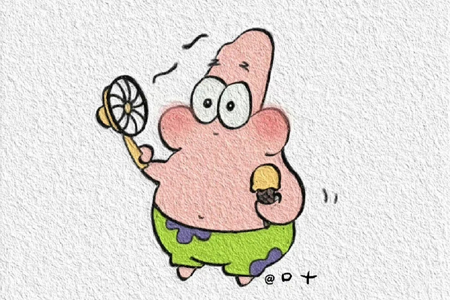 可爱的海绵宝宝派大星简笔画图片1