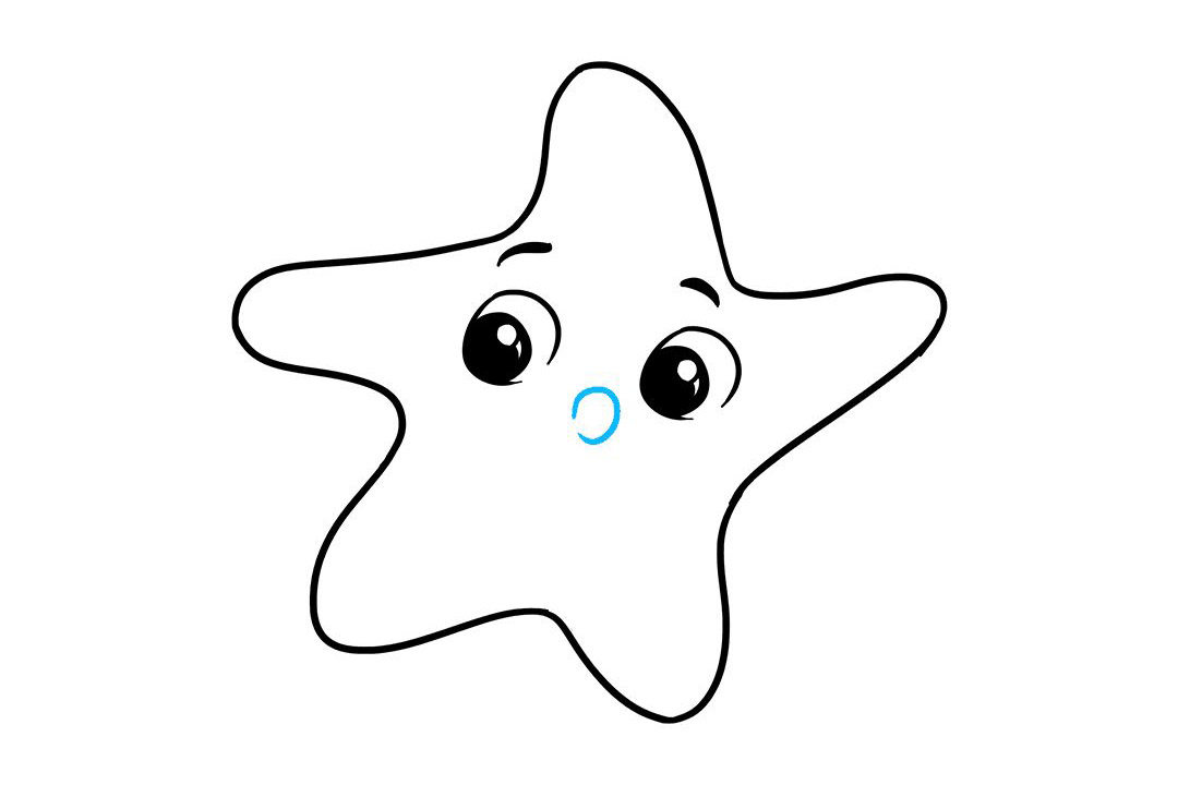 卡通海星怎么画