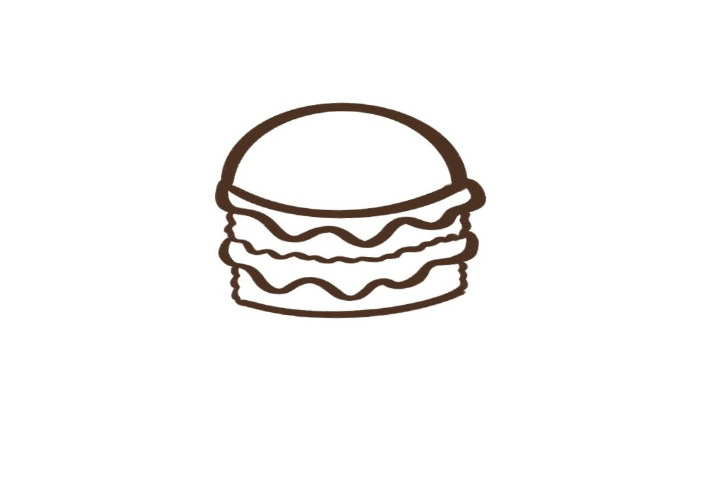 如何画汉堡包简笔画