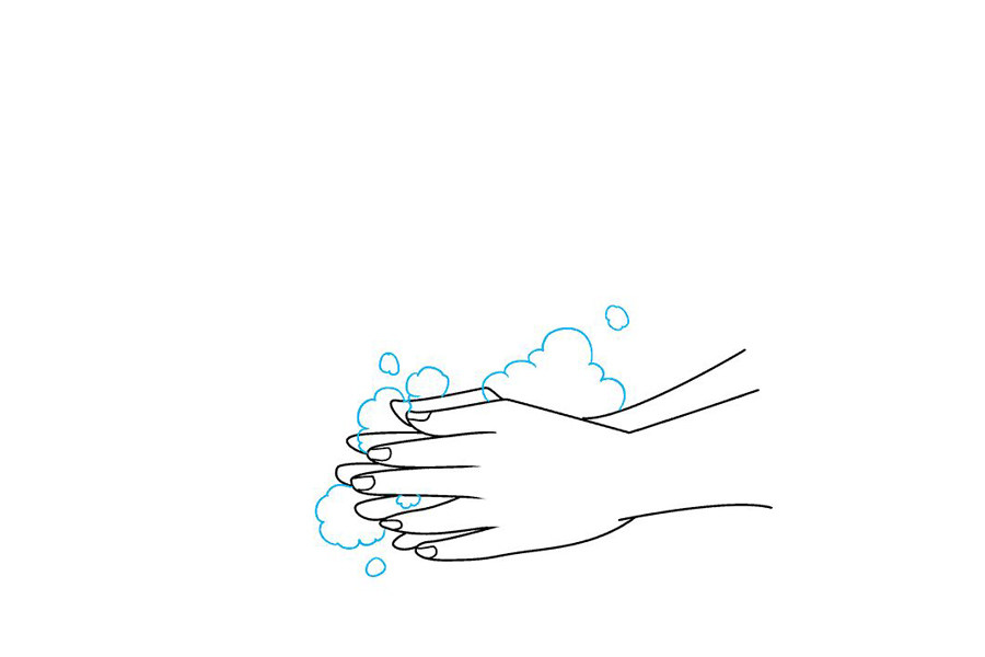 如何画洗手画