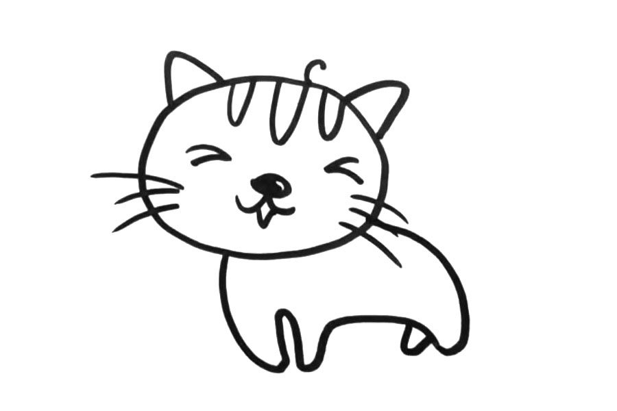 简单画法的小猫简笔画