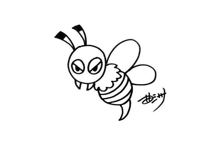 马蜂简笔画画法步骤