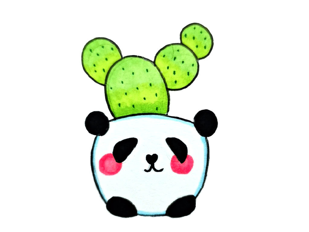 一组可爱的盆栽简笔画图片