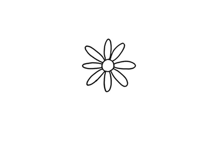清明节画束菊花简笔画画法