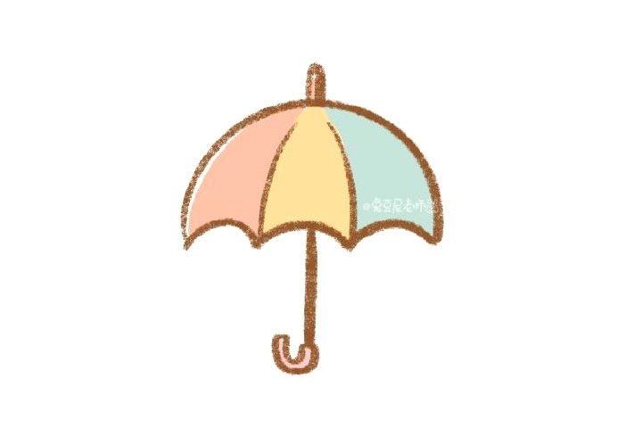 彩虹小雨伞怎么画