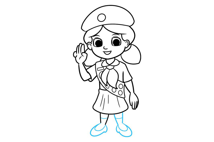 如何画女童子军