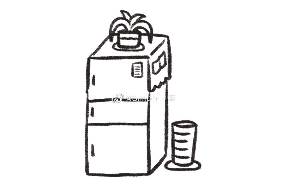 如何画冰箱