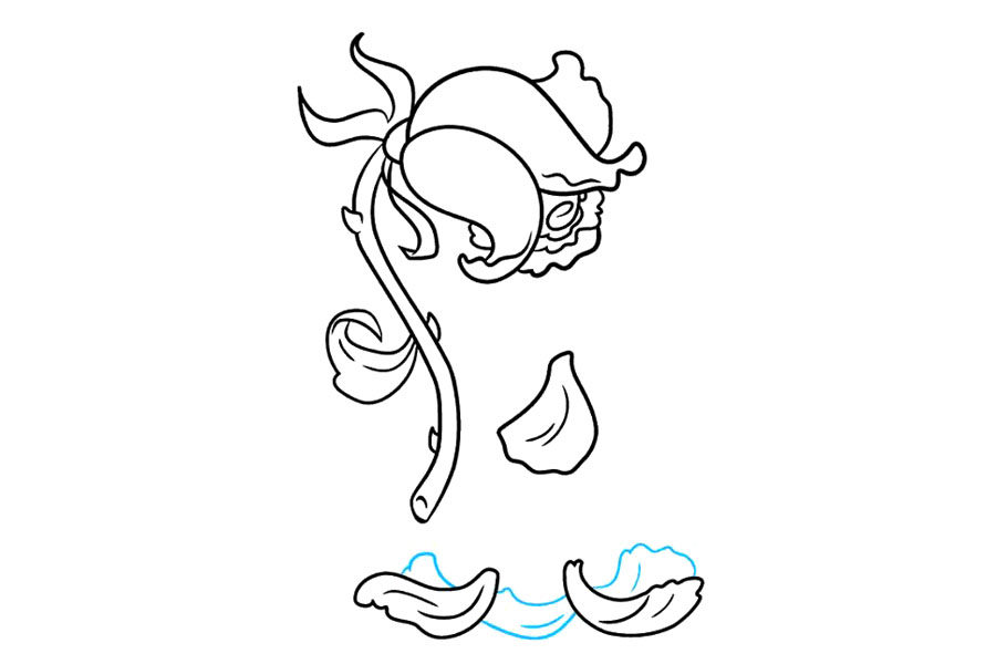 如何画凋谢的玫瑰花简笔画