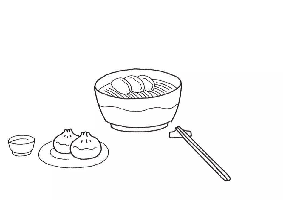 一桌美食简笔画画法步骤