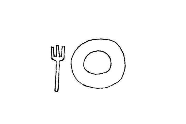 餐具简笔画画法步骤