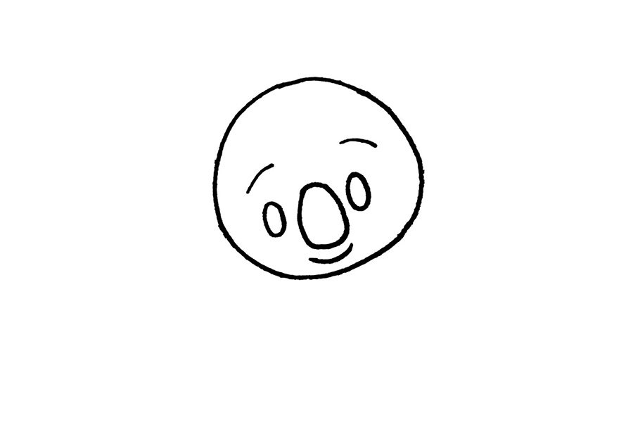 呆萌可爱的考拉简笔画绘画步骤