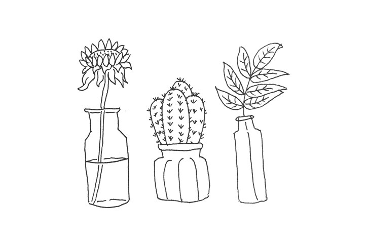 一组漂亮的植物简笔画图片