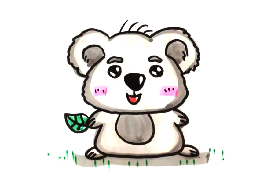 可爱考拉怎么画