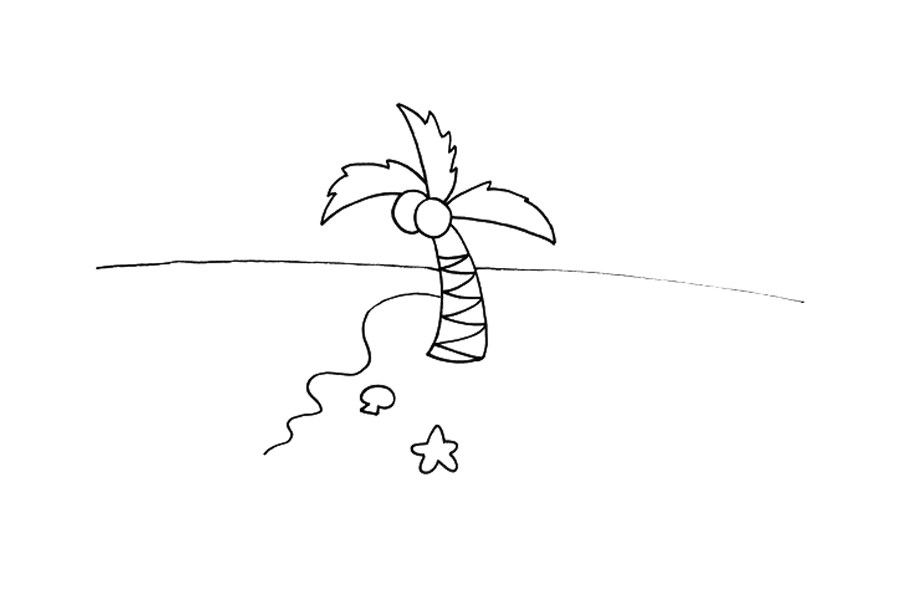 风景简笔画大全 沙滩风景怎么画