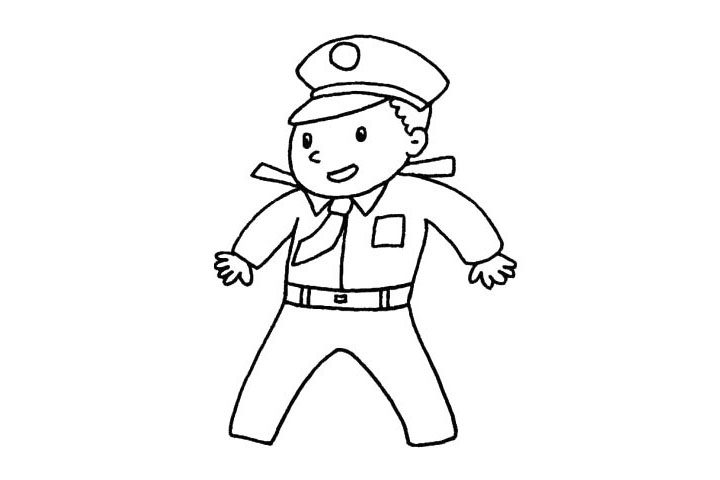 警察叔叔简笔画画法步骤