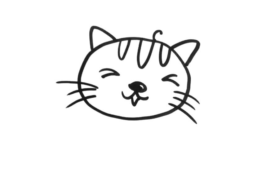 简单画法的小猫简笔画