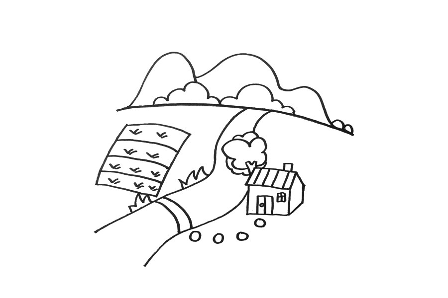 家乡美景简笔画