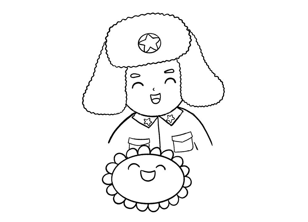 雷锋的简笔画画法步骤