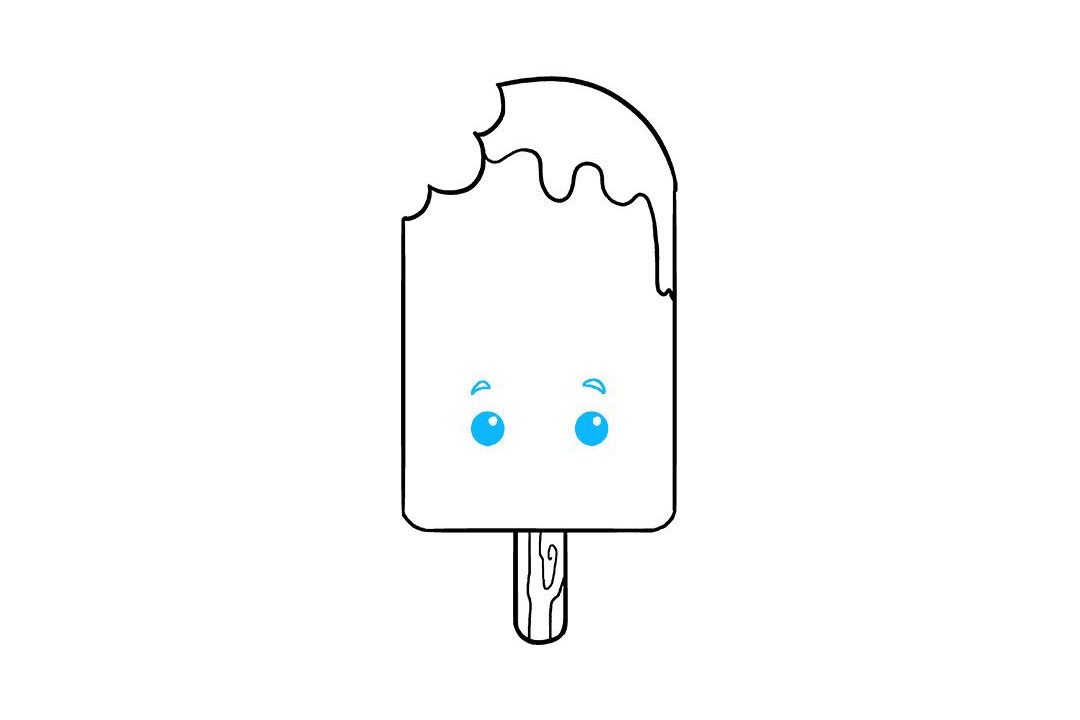 如何画一只可爱的冰棒简笔画