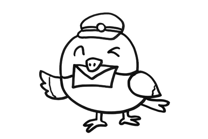 简单可爱的信鸽怎么画