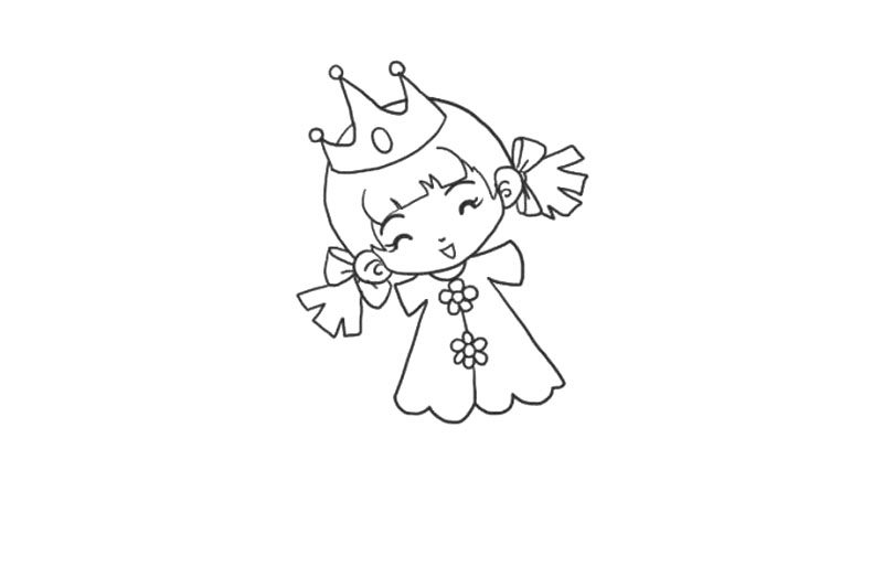 六一儿童节快乐的小公主简笔画