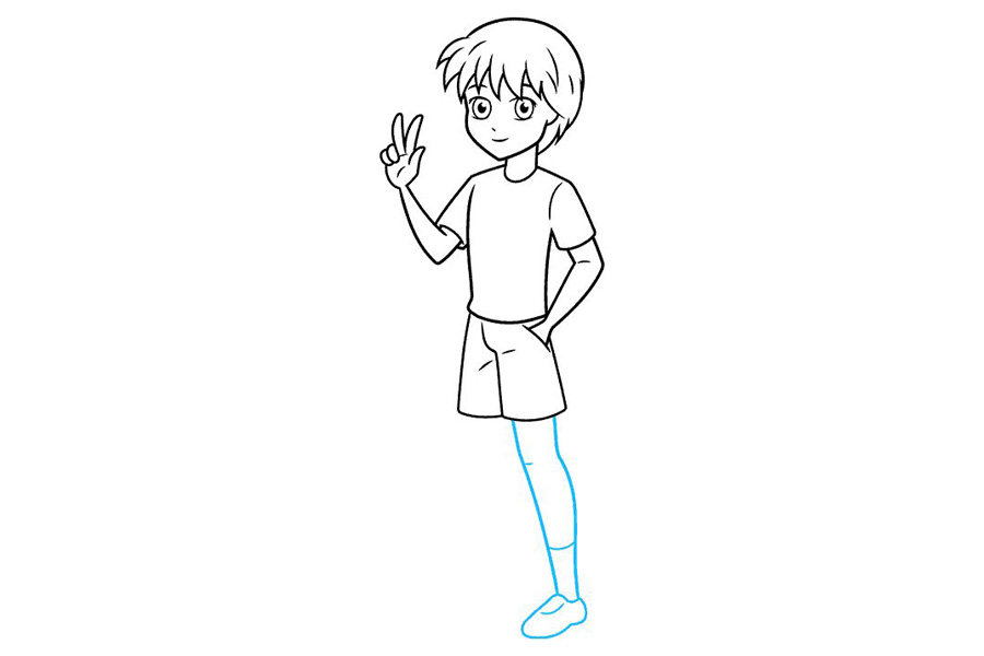 如何画一个动漫男孩的全身