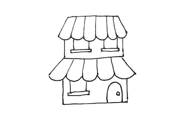 小楼房简笔画画法步骤