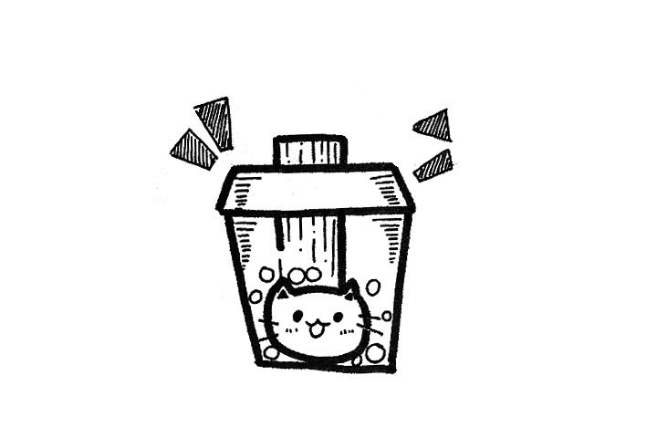秋天的第一杯奶茶简笔画图片