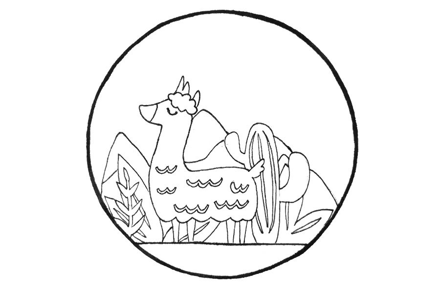 羊驼卡通简笔画