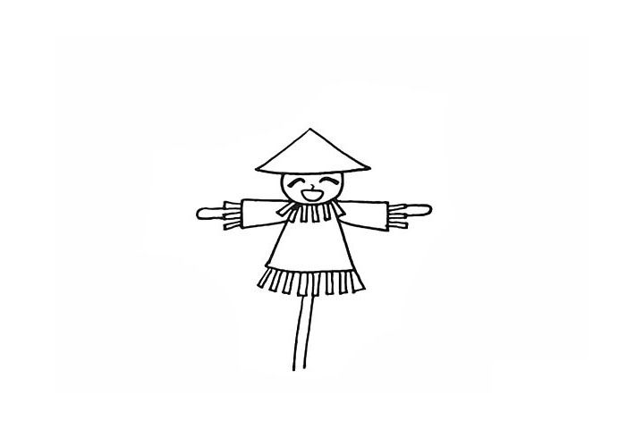 稻草人简笔画画法步骤
