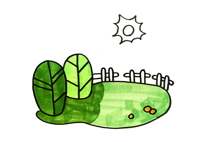 春天景色怎么画