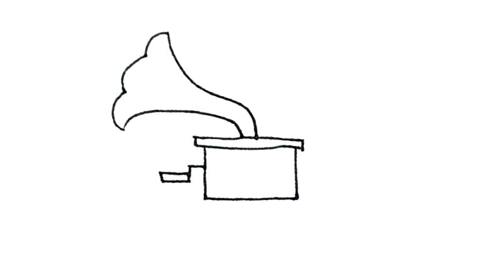 留声机简笔画画法步骤