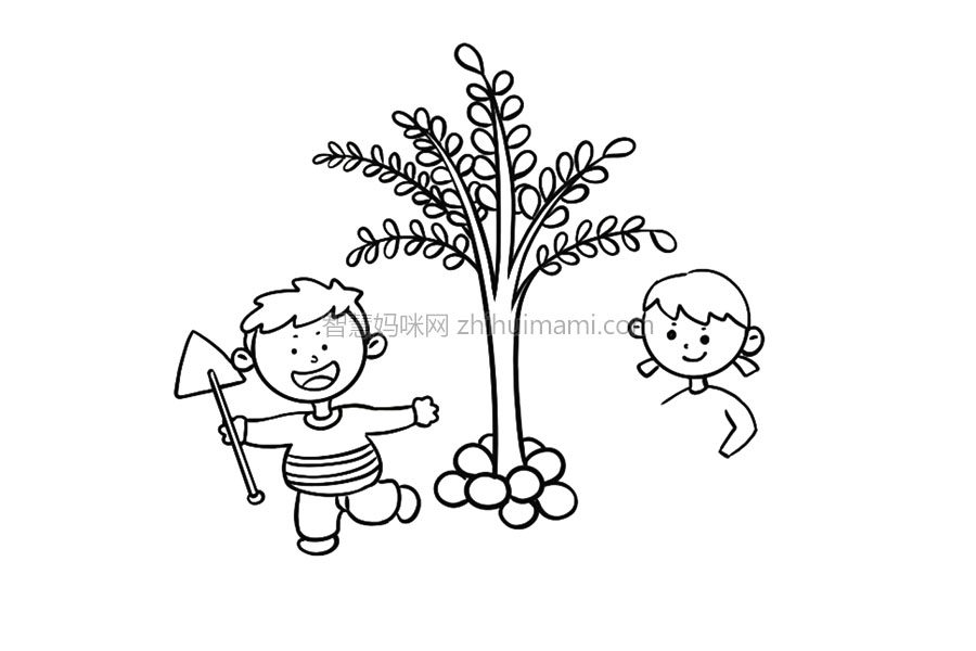 植树节简笔画大全 一起来植树