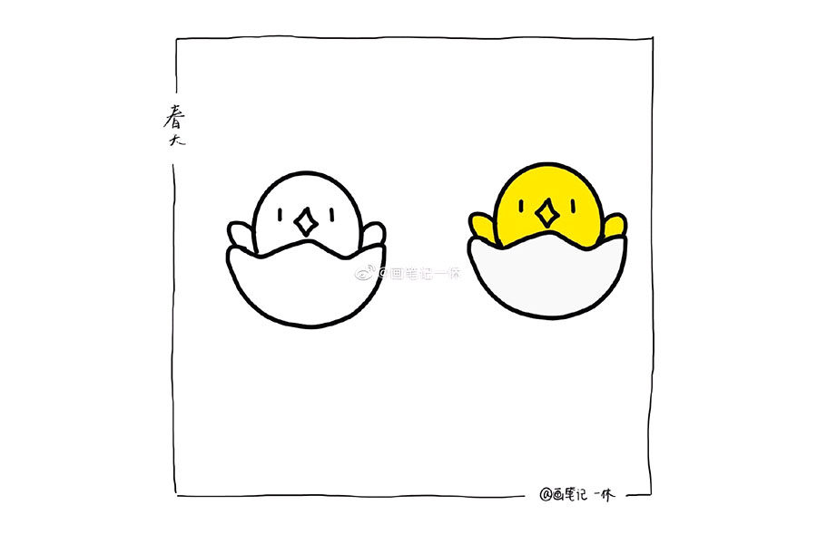 一组春天素材简笔画