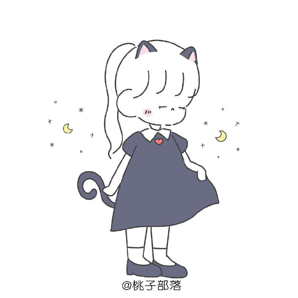分享一组来自chama的简笔画，小姐姐的头发是不是太好画了